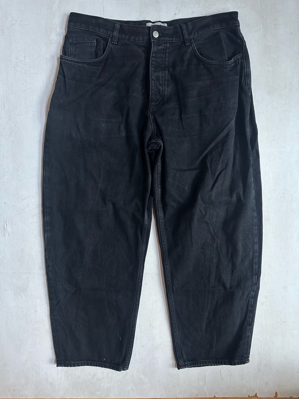 COS Mens Black Barrel Jeans